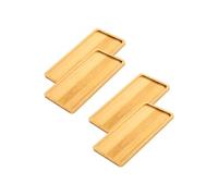 Lot de 4 petits plateaux rectangulaires en bambou
