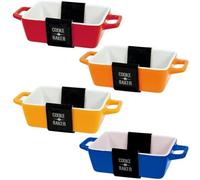 Lot de 4 petits plats rectangulaires de couleur vive pour lasagnes, pies, casseroles, tapas, plats à pâtisserie (5 x 10 x 12 cm) Cooke and Baker