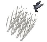 Lot de 4 Pics Anti-Pigeons en Acier Inoxydable pour Oiseaux et Corbeaux - pour Jardins et fenêtres - 25 cm