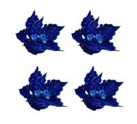 Lot de 4 pics de fleurs artificielles à suspendre pour sapin de Noël 28 cm