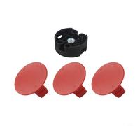 Lot de 4 pièces de rechange et base pour débroussailleuse Bosch Afs 23-37 - Couvercle rouge compatible avec les accessoires de tondeuse à gazon - Pièces en plastique pour l'entretien du jardin