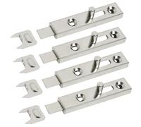Lot de 4 Pièces Verrou Meuble Acier Fermeture Porte, Dimensions 70 mm, Serrure Robuste pour Porte de Placard, Armoire de Cuisine, Salle de Bain et Garage