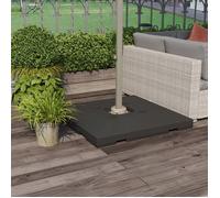 Lot de 4 pied de parasol poids de lestage carré pour parasols déportés dim. par dalle 51L x 51l x 12H cm polyéthylène - noir