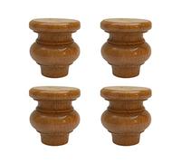 Lot de 4 Pieds de canapé en Bois avec Embouts en Fourrure, de Rechange pour Fauteuil et Table Basse, Style calebasse, avec vis incluses - Pieds de Meubles Robustes et élégants