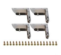 Lot de 4 pieds de canapé modernes en forme de L en métal robuste pour meubles de table basse, armoire, chaise, lit, 5,5 cm, doré ou argenté (argenté)