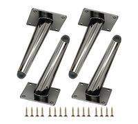 Lot de 4 pieds de canapé obliques en métal noir canon de fusil - Pieds de rechange coniques obliques pour projets de bricolage, parfaits pour canapé, table, lit, armoire, chaise et bureau - 30 cm