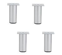 Lot de 4 pieds de canapé réglables en aluminium pour armoires, commodes, et tables - Hauteur argentée de 16in / 40 cm - Pieds de meubles durables et élégants