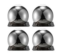 Lot de 4 pieds de canapé ronds en métal - 12 cm, pour meubles, armoires, tables, bureaux, décoration d'intérieur (gris, 6 cm)