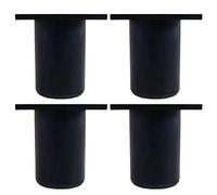 Lot de 4 pieds de meubles de cuisine en Aluminium - Réglables - Ronds - pied de support pour canapé de meuble capacité de charge 100 kg-6cm-Noir