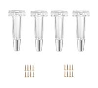 Lot de 4 pieds de meubles en acrylique - Pieds de rechange pour canapé, table, bibliothèque, table de chevet - Design moderne transparent