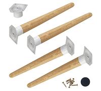 Lot de 4 Pieds de Meubles en Bois, Remplacement de Pieds de Meubles inclinables, Style Design Moderne, pour Table à Manger Table Basse Bureau Placard(Color:wood,Size:450mm/17.71in)
