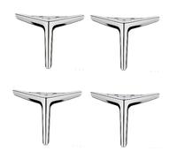 Lot de 4 pieds de meubles en métal - Pieds de table modernes triangulaires - Pour armoire, canapé, table basse, meuble TV et autres pieds de support de meubles (20 cm / 7.87in, noir et doré)