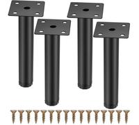 Lot de 4 pieds de meubles, pieds de support réglables, pieds de remplacement en métal pour canapé, table, chaise ou bureau (15 cm)