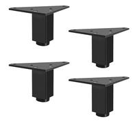 Lot de 4 pieds de meubles réglables en alliage d'aluminium de 6 à 60 cm de hauteur, idéal pour cuisine, meuble TV, salle de bain, comprend des vis et un support élégant pour la décoration de la maison