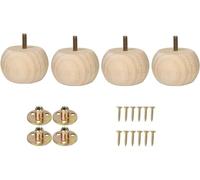 Lot de 4 pieds de meubles ronds en bois massif court de 5,1 cm pour ottoman, canapé, armoire, ottoman, bricolage