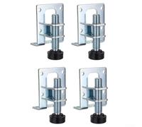 Lot de 4 pieds de nivellement réglables pour meubles en acier plaqué avec supports en forme de L pour une répartition uniforme du poids et une stabilité (plaque latérale)