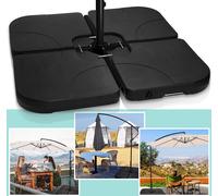 Lot de 4 pieds de parasol Hengda pouvant être remplis de sable / d'eau jusqu'à 80 kg Pieds de parasol en plastique HDPE