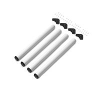 Emuca Pieds de table Ø60 x H710-730 mm – Lot de 4, acier peint blanc – 20345