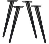 Lot de 4 pieds de table en métal de 20cm de longueur pour meubles modernes, commode, armoire, bureau, chaise ottoman, pieds de supp