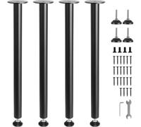 lot de 4 pieds de table patins de table 711,2mm - acier au carbone noir mat - capacité de charge 544kg - tables de cuisine consoles de salon tables de studio