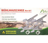 Lot de 4 pièges à pinces pour campagnols Gardigo, pince à campagnols, piège à campagnols