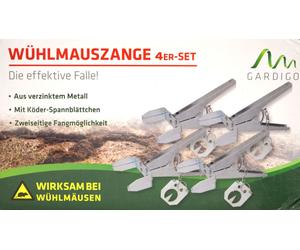 Lot de 4 pièges à pinces pour campagnols Gardigo, pince à campagnols, piège à campagnols