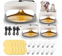 Lot de 4 pièges à puces pour l'intérieur de votre maison et garage avec 12 disques adhésifs, 12 ampoules, 4 fils électriques, punaises de lit avec lumière pour intérieur et sans danger pour les