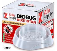 Lot de 4 pièges intercepteurs de punaises de lit transparents pour moniteur passif et piège de détection - Ajustement universel pour pieds de lit et de meubles - Protection murale réutilisable non