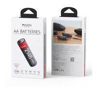 Lot de 4 Piles AA Lithium-Ion 1430mAh 1.5V 2146mWh Rechargeables USB-C Yesido Noir / Rouge