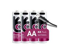 Lot de 4 Piles AA Rechargeables avec câble USB-C 4 en 1 1,5 V 1 400 mAh/2 400 mWh Piles AA Lithium HR6 Stylo +1 000 Cycles de Charge Longue durée pour télécommande Souris claviers Uniross