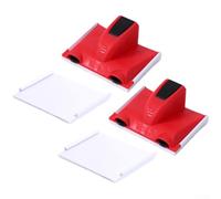 Lot de 4 pinceaux d'angle plats de 12,7 cm avec connecteur fileté en plastique pour peinture murale, poils en nylon rouge, application lisse sur plafonds