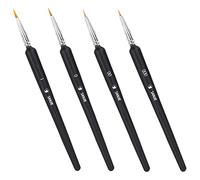 Lot de 4 pinceaux de peinture de détail, pinceaux fins pour artiste miniature, pointe fine, pour acrylique, aquarelle, peinture à l'huile, nail art, modélisme, dessin (0, 00, 000, 1)