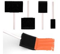 Lot de 4 pinceaux en mousse avec manche en bois de 2,5 cm, 5,1 cm, 7,6 cm et 10,2 cm pour peinture, artisanat, teinture, vernis, retouches, projets d'artisanat