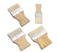 Lot de 4 Pinceaux Peinture Plats en Laine avec Manche en Bois Carre Blanc 2 | Pouces, Spalter, Pinceau, Plat, Acrylique, Lasure, Vernis, Mur, Meuble, Brosse, Finition, Bord, Qualite, Solid
