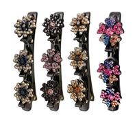 Lot de 4 pinces à cheveux bling-bling pour femme - Accessoires de cheveux pour danse de Noël, adolescente, travail, fille, rendez-vous, école, fête, quotidien