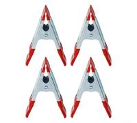 Lot de 4 pinces à ressort en acier inoxydable et aluminium de 100 mm pour serrage d'atelier, gréement de studio, support de toile de fond et montage de lumière