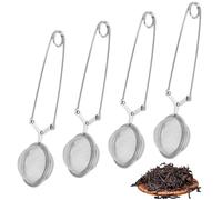 Lot de 4 pinces à thé en acier inoxydable 304, Ø 3,5 cm, passoire à thé pour thé en vrac, pince à tamis à mailles fines, infuseur à thé en forme de boule, trous de filtration fins, la boule à thé pour