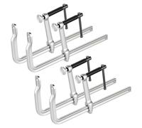 Lot de 4 pinces à vis – Plage de serrage de 30,5 cm – Course de 120 mm – Capacité de charge de 545 kg – Fabriquées en fonte d'acier et en acier forgé – Mâchoires pivotantes – Poignée en forme de T