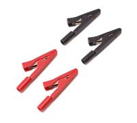 Lot de 4 pinces crocodiles en métal avec fiches banane de 2 mm pour projets de circuits électroniques et scolaires