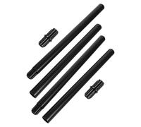 Lot de 4 piquets de jardin en ABS noir pour lampes solaires | Connecteurs enfichables et adaptateurs, design drainant résistant au vent, angle incliné, pour lampes de jardin
