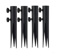 Lot de 4 piquets de jardin robustes en acier pour torche, piquets de sol pour clôture, grillage de poulet, piquets d'extérieur de 30 cm
