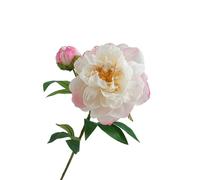 Lot de 4 pivoines artificielles vintage en soie avec tiges pour décoration de mariage, bouquet de mariée (rose clair)