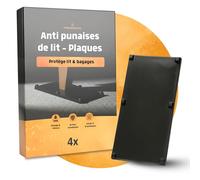 Lot de 4 plaques anti punaises de lit avec 10% géraniol - Protection préventive longue durée jusqu’à 8 semaines - Répulsif efficace pour lit, matelas et chambre - Alternative aux pièges