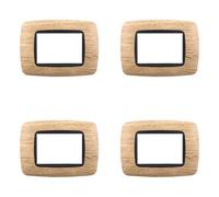 Lot de 4 plaques compatibles avec Bticino Living, en plastique bombée 3/4/7 places, pour supports bleus - 4 pièces