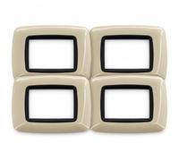 Lot de 4 plaques compatibles avec Bticino Living, en plastique bombée 3/4/7 places, pour supports bleus - 4 pièces