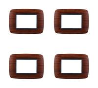 Lot de 4 plaques compatibles avec Bticino Living, en plastique bombée 3/4/7 places, pour supports bleus - 4 pièces