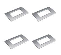 Lot de 4 plaques en plastique carrées, 4 modules placés par boîte 504, compatibles avec Bticino Living Light, couleur gris/argent, série MBL