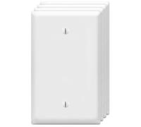 Lot de 4 plaques murales vierges 1 interrupteur de sortie électrique - Plaque frontale en thermoplastique incassable pour prise de courant lumineuse - Blanc