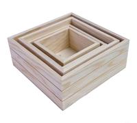 Lot de 4 plateaux en bois compatibles avec différents styles d'intérieur pour ranger et présenter de petits articles de style de vie