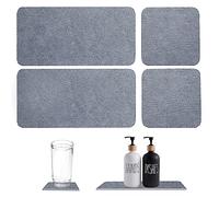 Lot de 4 plateaux en diatomite absorbant l'eau, plateau d'évier en pierre à séchage rapide, porte-savon de cuisine en terre de diatomée, porte-savon pour les mains, pierre absorbant l'eau pour plantes